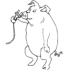 Dibujo para colorear Colorear Cerdo Parado En 2 Patas