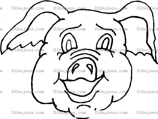 Dibujo para colorear Colorear Cara De Cerdito Cochinito Marranito Puerquito Cochito Chanchito