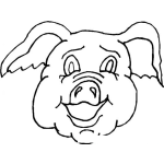 Dibujo para colorear Colorear Cara De Cerdito Cochinito Marranito Puerquito Cochito Chanchito