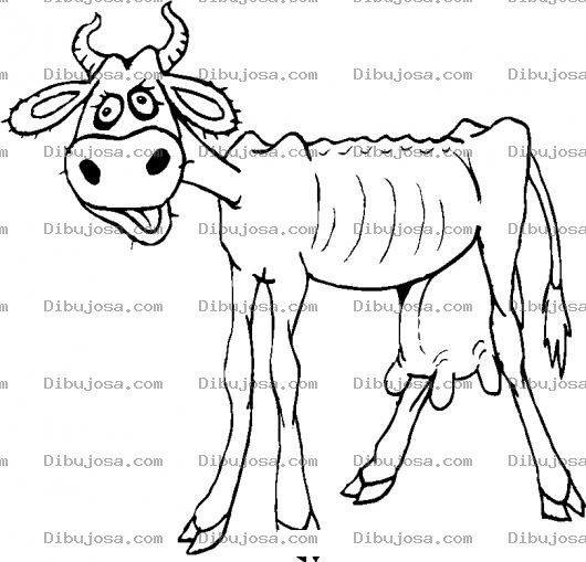 Dibujo para colorear Colorear Vaquita Flaca Seca Y Escualida