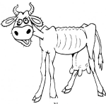 Dibujo para colorear Colorear Vaquita Flaca Seca Y Escualida