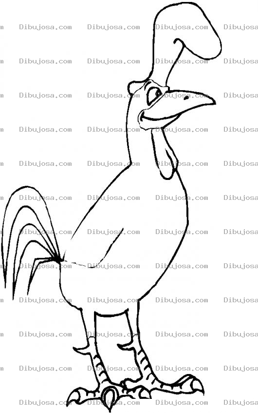 Dibujo para colorear Colorear Gallo Cheff