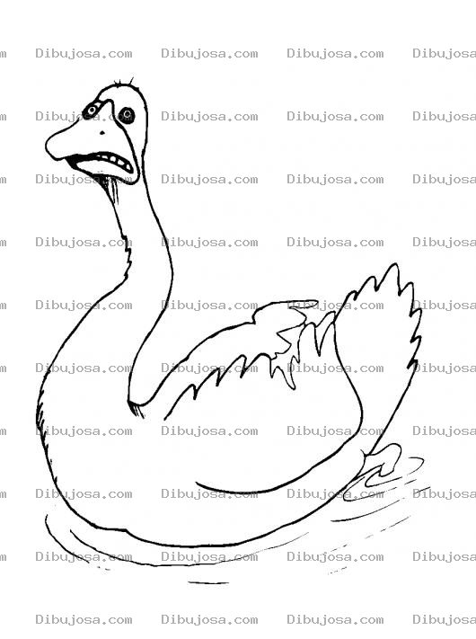 Dibujo para colorear Colorear Ganzo Cagando En El Estanque