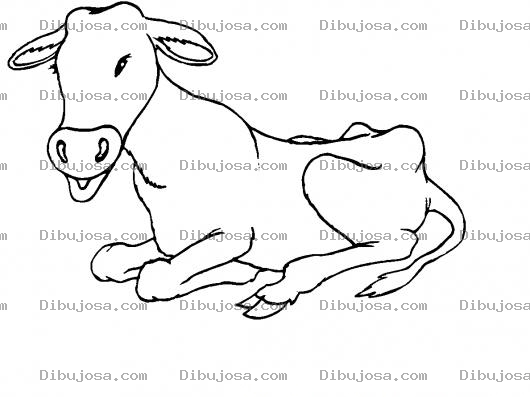 Dibujo para colorear Colorear Becerro Descansando En El Suelo