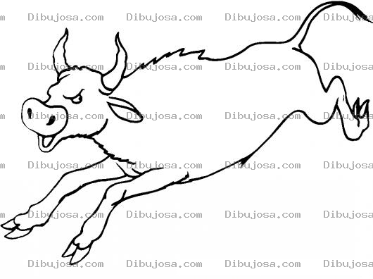 Dibujo para colorear Colorear Toro Saltando