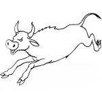 Dibujo para colorear Colorear Toro Saltando