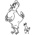 Dibujo para colorear Colorear Mama Gallina Con Su Hijo Pollito