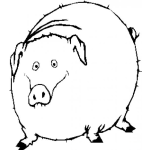 Dibujo para colorear Colorear Marrano Gordo Panzon