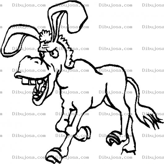 Dibujo para colorear Colorear Burro Encolerizado Y Enojado