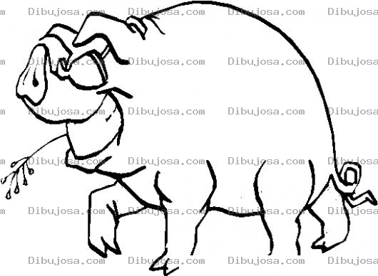 Dibujo para colorear Cool Pig Coloring Page Dibujo De Cerdo Coqueto