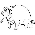 Dibujo para colorear Cool Pig Coloring Page Dibujo De Cerdo Coqueto