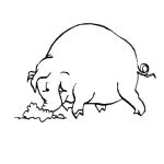 Dibujo para colorear Colorear Marrano Haciendo Un Hoyo En La Tierra
