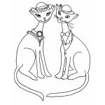 Dibujo para colorear Colorear Don Gato Y Dona Gata