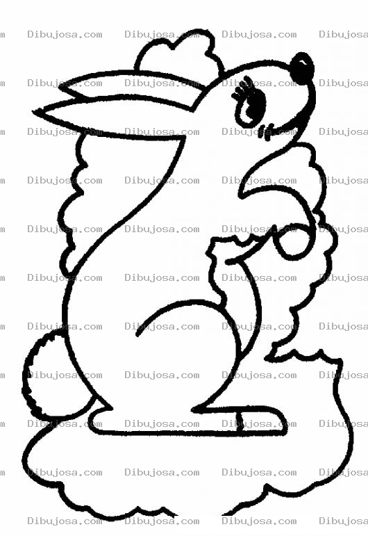 Dibujo para colorear Colorear Conejito Pidiendo Comida