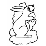 Dibujo para colorear Colorear Conejito Pidiendo Comida