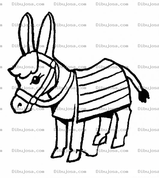 Dibujo para colorear Colorear Burrito Ensillado