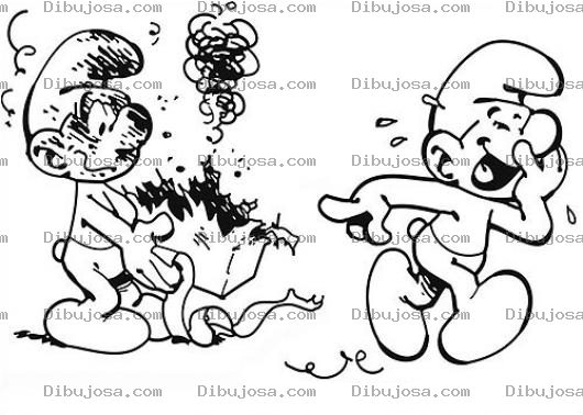 Dibujo para colorear Colorear Pitufo Bromista