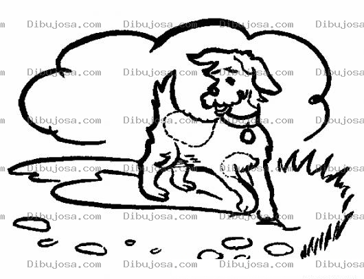 Dibujo para colorear Colorear Perrito En Jardin