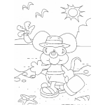 Dibujo para colorear Colorear Raton En La Playa En Verano