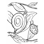 Dibujo para colorear Colorear Caracolito Y Mariquita
