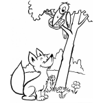 Dibujo para colorear Colorear Zorrito Con Pajarraco