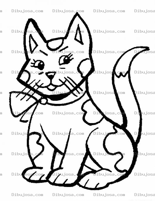 Dibujo para colorear Colorear Gatito Con Campanita