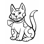 Dibujo para colorear Colorear Gatito Con Campanita