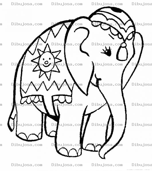 Dibujo para colorear Colorear Elefante Hindu