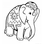 Dibujo para colorear Colorear Elefante Hindu