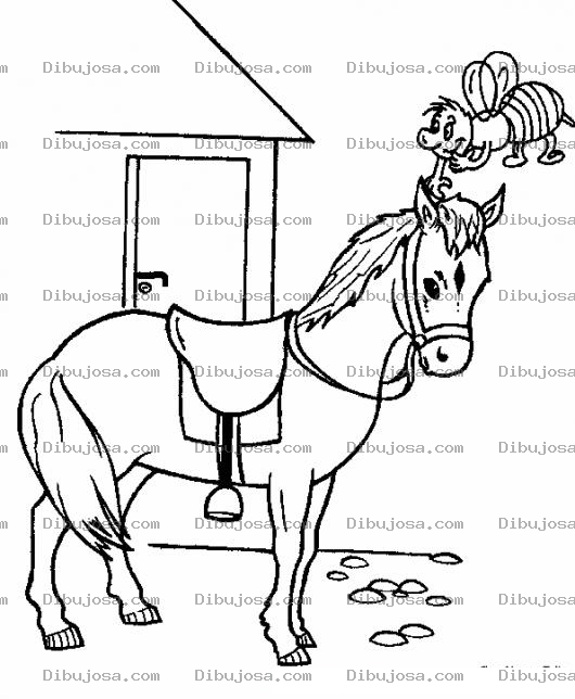 Dibujo para colorear Clorear Caballo Y Abejita