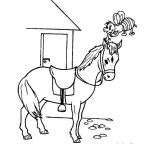 Dibujo para colorear Clorear Caballo Y Abejita