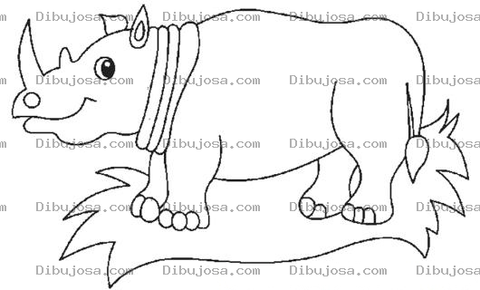 Dibujo para colorear Colorear Rinoceronte De Lado