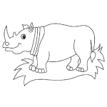 Dibujo para colorear Colorear Rinoceronte De Lado