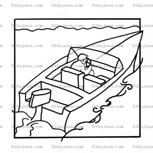 Dibujo para colorear Colorear Lancha Rapida Con Timon