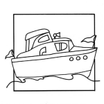 Dibujo para colorear Colorear Yate Con Dos Banderines