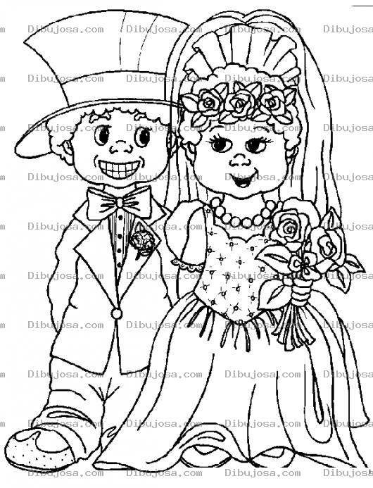 Dibujo para colorear Colorear Pareja De Recien Casados De Preciousmoments