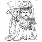 Dibujo para colorear Colorear Pareja De Recien Casados De Preciousmoments