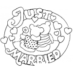 Dibujo para colorear Ositos Recien Casados Para Colorear