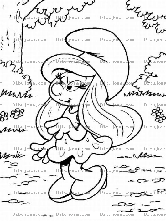 Dibujo para colorear Colorear Pitufina