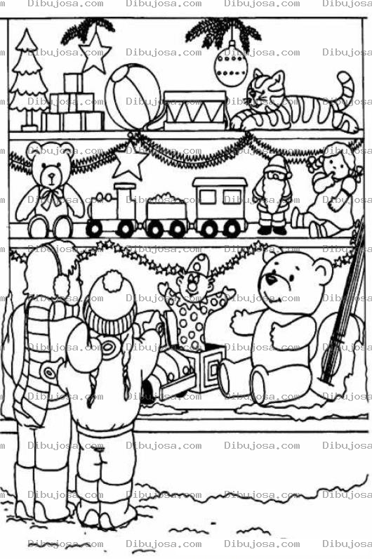 Dibujo para colorear Colorear Jugueteria En Navidad