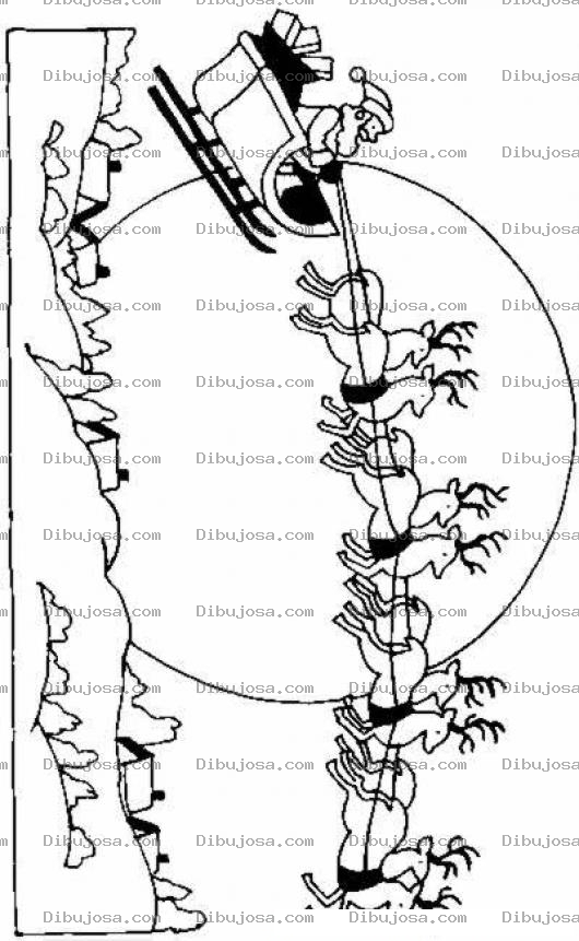 Dibujo para colorear Colorear A Santa Volando Frente A La Luna Llena