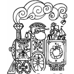 Dibujo para colorear Dibujo Del Tren De Papa Noel Para Colorear