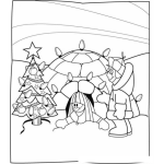 Dibujo para colorear Dibujo De Esquimales En Navidad Para Colorear Y Pintar Online