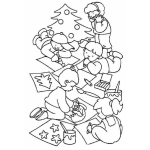 Dibujo para colorear Dibujo De Varios Ninos Dibujando Dibujitos Con Motivos Navidenos