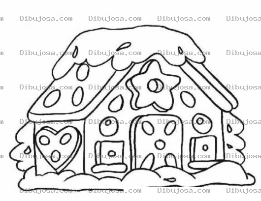Dibujo para colorear Colorear Casita De Chocolate De Navidad