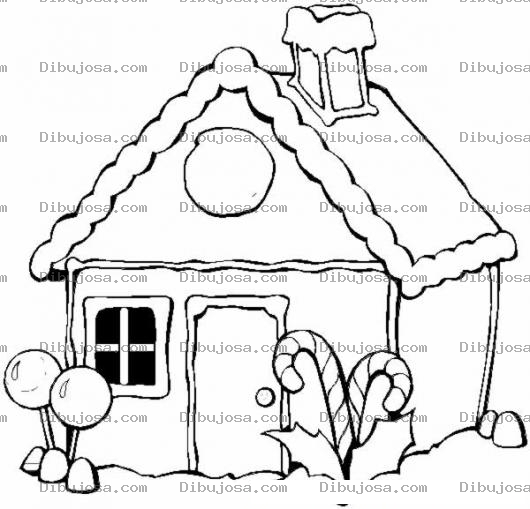 Dibujo para colorear Casita De Dulces Y Chocolate Para Colorear En Navidad