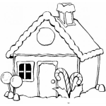 Dibujo para colorear Casita De Dulces Y Chocolate Para Colorear En Navidad