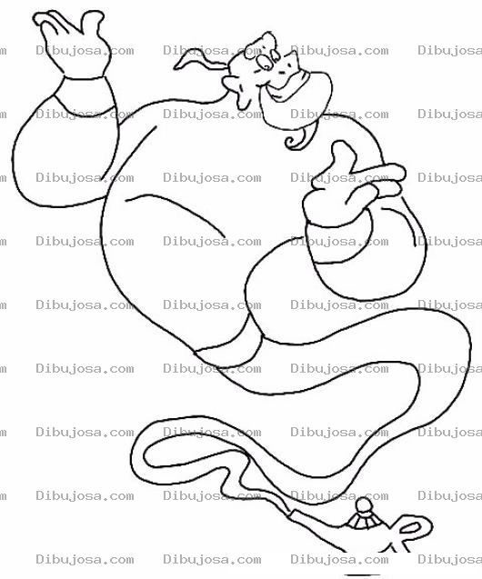 Dibujo para colorear Colorear Genio De La Lampara Maravillosa