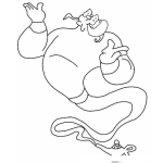 Dibujo para colorear Colorear Genio De La Lampara Maravillosa